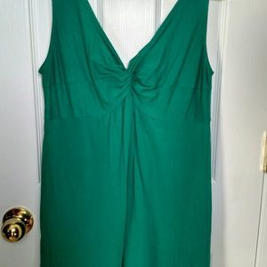 LOFT Green Cotton Sundress